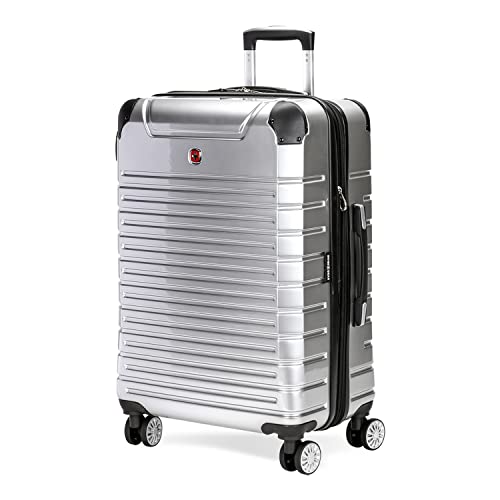 SwissGear 7782 24-Inch Expandable Hardside Spinner Luggage - Durable, Multi-Directional Wheels, Silver - SwissGear 7782 24-Inch Expandable Hardside Spinner Luggage - Durable, Multi-Directional Wheels, Silver - Travelking