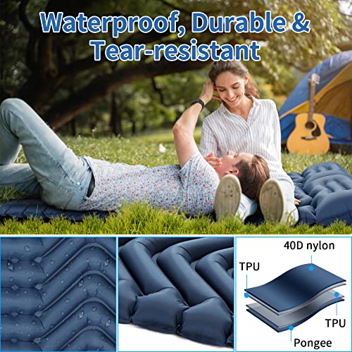 VECUKTY Double Camping Sleeping Pad, Upgraded Foot Press Inflatable - VECUKTY Double Camping Sleeping Pad, Upgraded Foot Press Inflatable - Travelking