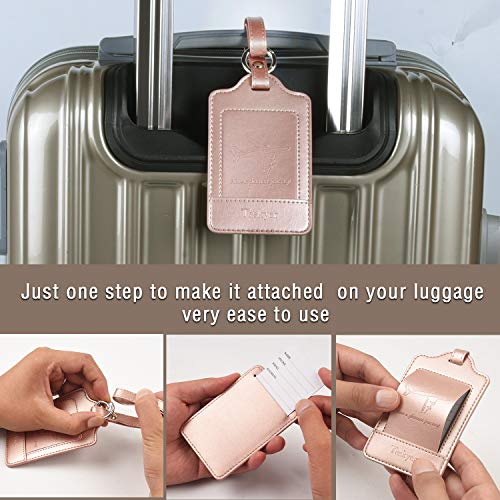 Teskyer Luggage Tags, 3 Pack PU Leather, Privacy Protection - Teskyer Luggage Tags, 3 Pack PU Leather, Privacy Protection - Travelking