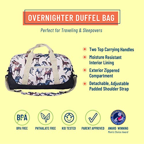 Wildkin Kids Overnighter Duffel Bags for Boys & Girls, Horse Dreams - Wildkin Kids Overnighter Duffel Bags for Boys & Girls, Horse Dreams - Travelking