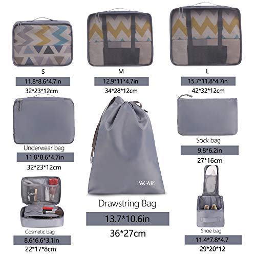 BAGAIL 8 Set Packing Cubes, Lightweight Travel Luggage Organizers - BAGAIL 8 Set Packing Cubes, Lightweight Travel Luggage Organizers - Travelking