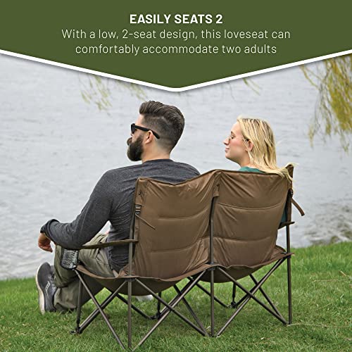 Timber Ridge Spruce 2-Person Folding Loveseat, Earth Brown - Timber Ridge Spruce 2-Person Folding Loveseat, Earth Brown - Travelking
