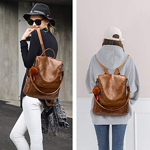 Women's Tan Backpack PU Leather Anti-theft Casual Shoulder Bag - Women's Tan Backpack PU Leather Anti-theft Casual Shoulder Bag - Travelking