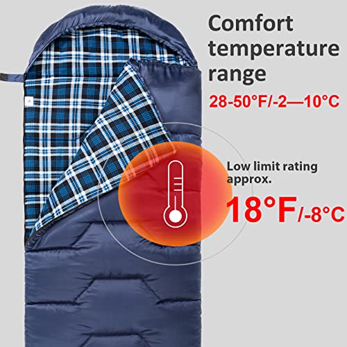 Bessport Flannel Lined Sleeping Bag Winter | 18℉ Extreme Season - Bessport Flannel Lined Sleeping Bag Winter | 18℉ Extreme Season - Travelking