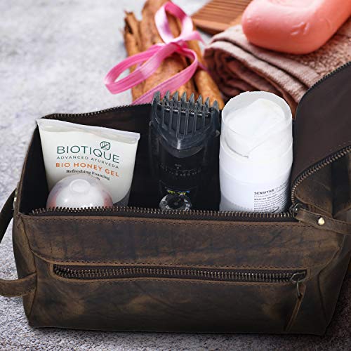 Men's Premium Buffalo Leather Unisex Toiletry Bag - Men's Premium Buffalo Leather Unisex Toiletry Bag - Travelking