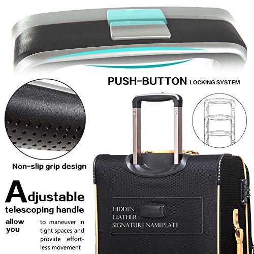 Coolife Luggage 3 Piece Set Suitcase with TSA lock - (Black) - Coolife Luggage 3 Piece Set Suitcase with TSA lock - (Black) - Travelking