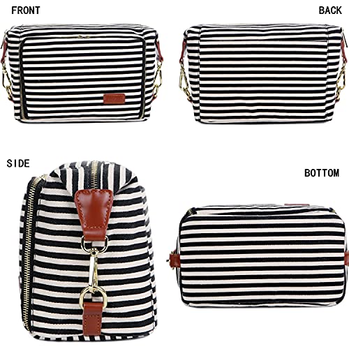 Canvas Travel Toiletry Bag for Women (Black) - Canvas Travel Toiletry Bag for Women (Black) - Travelking