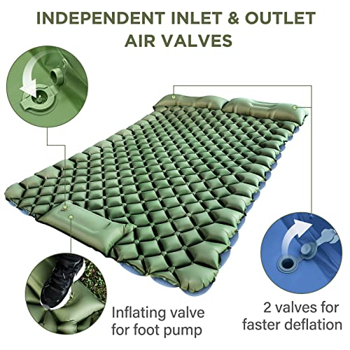 Yuzonc Double Camping Sleeping Pad, Inflatable Camping Pad - Yuzonc Double Camping Sleeping Pad, Inflatable Camping Pad - Travelking
