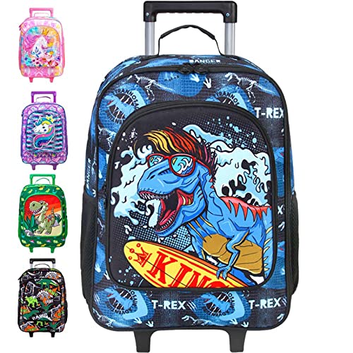 Kids Luggage, Boys Dinosaur Rolling Travel Carry on Suitcase With Wheels - Kids Luggage, Boys Dinosaur Rolling Travel Carry on Suitcase With Wheels - Travelking