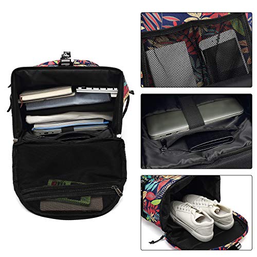 Floral Duffel Bag Backpack with Shoes Compartment for travel - Floral Duffel Bag Backpack with Shoes Compartment for travel - Travelking