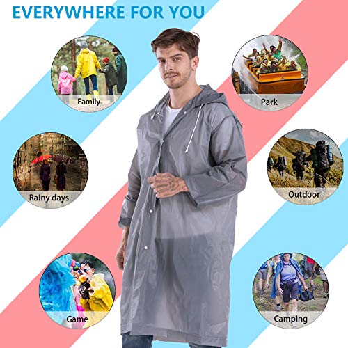 CeroPro Rain Coats for Adults Reusable - 2 Pack EVA - Grey - CeroPro Rain Coats for Adults Reusable - 2 Pack EVA - Grey - Travelking