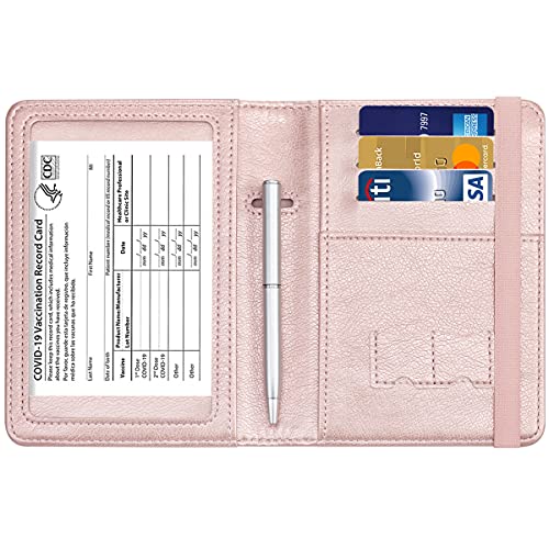 Passport and Vaccine Card Holder Combo - HOTCOOL Leather RFID - Passport and Vaccine Card Holder Combo - HOTCOOL Leather RFID - Travelking