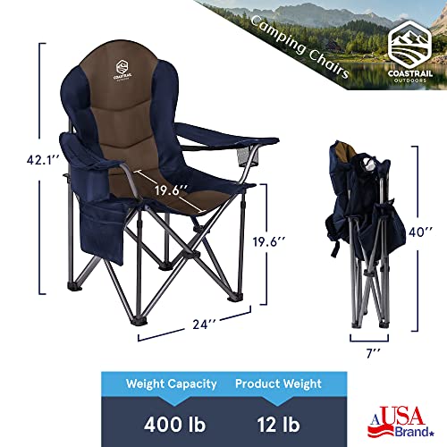 Coastrail Outdoor Padded Camping Chair with Lumbar Back Support - Coastrail Outdoor Padded Camping Chair with Lumbar Back Support - Travelking