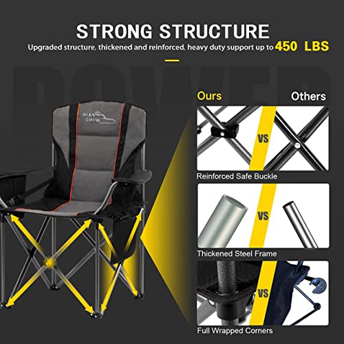 FAIR WIND Oversized Fully Padded Camping Chair with Lumbar Support - FAIR WIND Oversized Fully Padded Camping Chair with Lumbar Support - Travelking