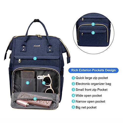 Navy blue large backpack for women, travel, business & leisure - Navy blue large backpack for women, travel, business & leisure - Travelking