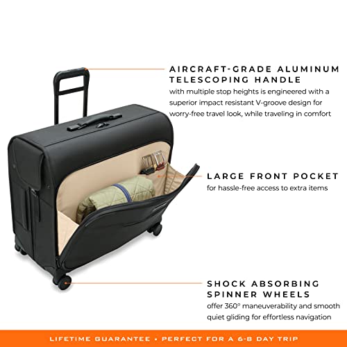 Briggs & Riley Baseline Garment Bags, Black, Deluxe Wardrobe Spinner - Briggs & Riley Baseline Garment Bags, Black, Deluxe Wardrobe Spinner - Travelking