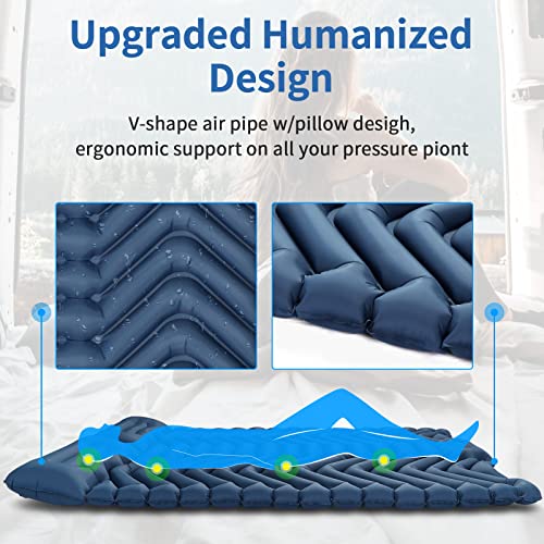 VECUKTY Double Camping Sleeping Pad, Upgraded Foot Press Inflatable - VECUKTY Double Camping Sleeping Pad, Upgraded Foot Press Inflatable - Travelking