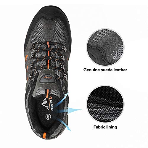 NORTIV 8 Men's Waterproof Hiking Shoes Leather Low-Top - NORTIV 8 Men's Waterproof Hiking Shoes Leather Low-Top - Travelking