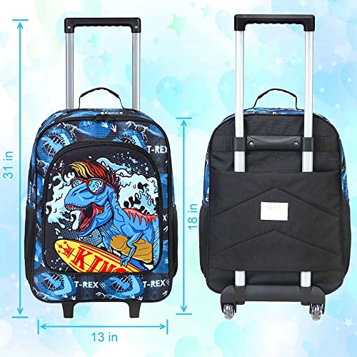 Kids Luggage, Boys Dinosaur Rolling Travel Carry on Suitcase With Wheels - Kids Luggage, Boys Dinosaur Rolling Travel Carry on Suitcase With Wheels - Travelking