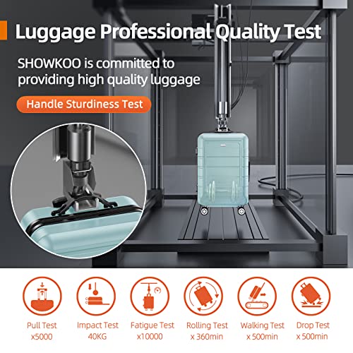 SHOWKOO Luggage Sets Expandable PC+ABS Durable Double Wheels, Mint Green - SHOWKOO Luggage Sets Expandable PC+ABS Durable Double Wheels, Mint Green - Travelking