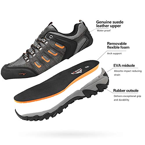 NORTIV 8 Men's Waterproof Hiking Shoes Leather Low-Top - NORTIV 8 Men's Waterproof Hiking Shoes Leather Low-Top - Travelking