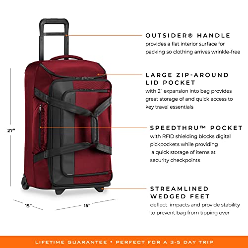 Briggs & Riley ZDX Upright Rolling Duffel Bag, Brick - Briggs & Riley ZDX Upright Rolling Duffel Bag, Brick - Travelking
