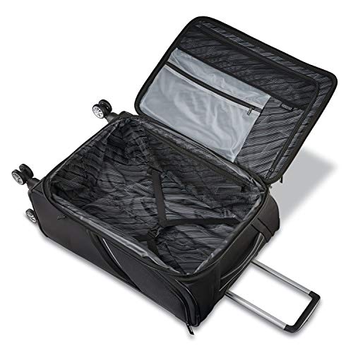 American Tourister Zoom Turbo Softside Expandable Spinner Wheel Luggage, Black - American Tourister Zoom Turbo Softside Expandable Spinner Wheel Luggage, Black - Travelking