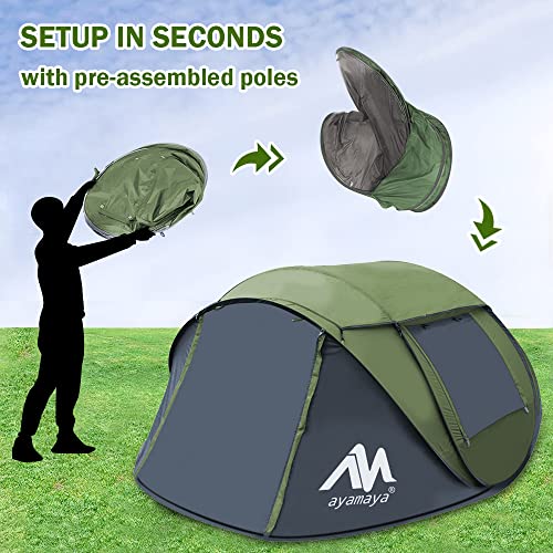 AYAMAYA Pop Up Tent 4 Person Tents for Camping with Skylight - AYAMAYA Pop Up Tent 4 Person Tents for Camping with Skylight - Travelking