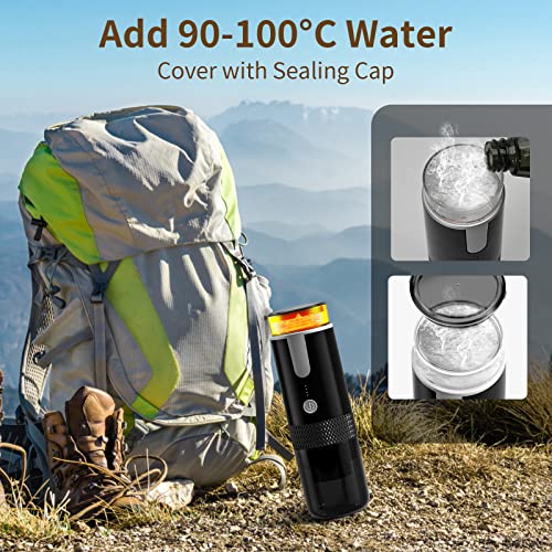 Frossvt Portable Electronic Coffee Maker, Rechargeable Espresso Machine, Mini Car Coffee Make Using Ground Coffee & Espresso Pods for Travel Camping Office Home - Frossvt Portable Electronic Coffee Maker, Rechargeable Espresso Machine, Mini Car Coffee Make Using Ground Coffee & Espresso Pods for Travel Camping Office Home - Travelking
