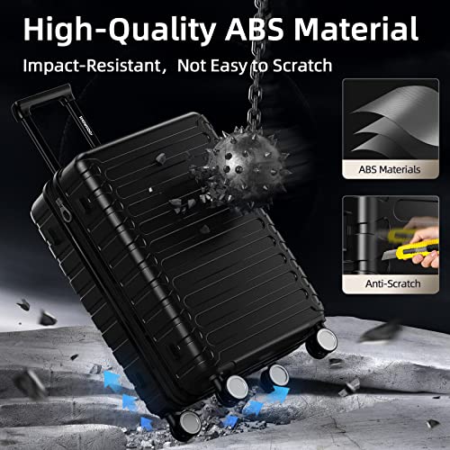 SHOWKOO Luggage Sets Expandable ABS Hardshell 3pcs, Black - SHOWKOO Luggage Sets Expandable ABS Hardshell 3pcs, Black - Travelking