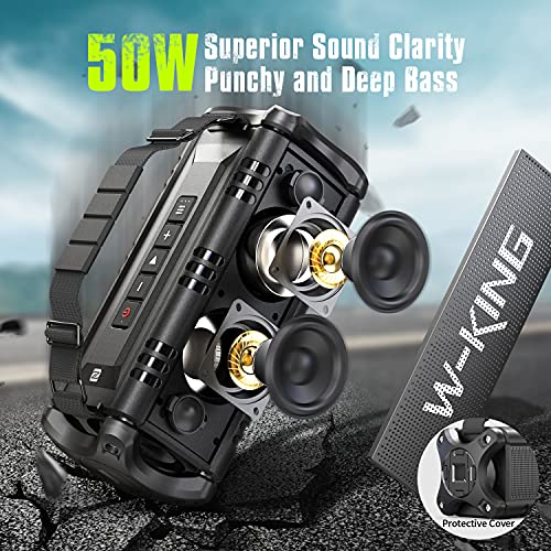 W-KING Bluetooth Speaker, 50W Powerful Bluetooth Speaker Loud IPX6 - W-KING Bluetooth Speaker, 50W Powerful Bluetooth Speaker Loud IPX6 - Travelking