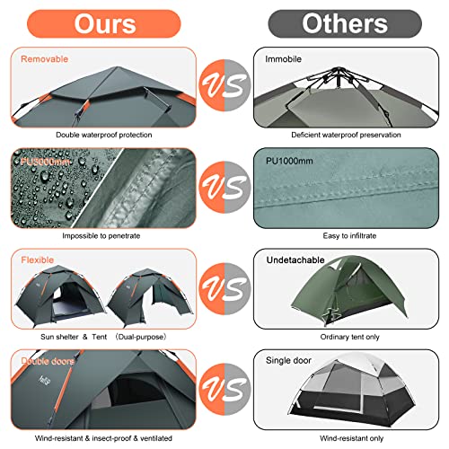 Amflip Camping Tent Automatic 2-3 Man Person Instant Tent Pop Up - Amflip Camping Tent Automatic 2-3 Man Person Instant Tent Pop Up - Travelking