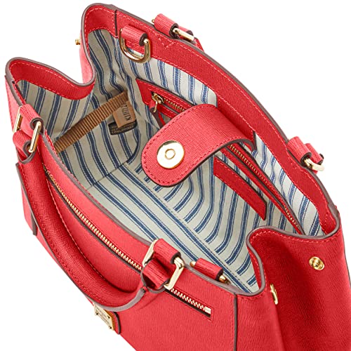 Dooney & Bourke Handbag, Saffiano Small Zip Satchel - Tomato - Dooney & Bourke Handbag, Saffiano Small Zip Satchel - Tomato - Travelking