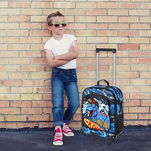 Kids Luggage, Boys Dinosaur Rolling Travel Carry on Suitcase With Wheels - Kids Luggage, Boys Dinosaur Rolling Travel Carry on Suitcase With Wheels - Travelking