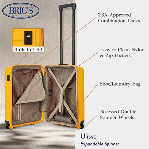 Bric's B|Y Ulisse Spinner Suitcase - 21 Inch Expandable Carry-On - Mango - Bric's B|Y Ulisse Spinner Suitcase - 21 Inch Expandable Carry-On - Mango - Travelking