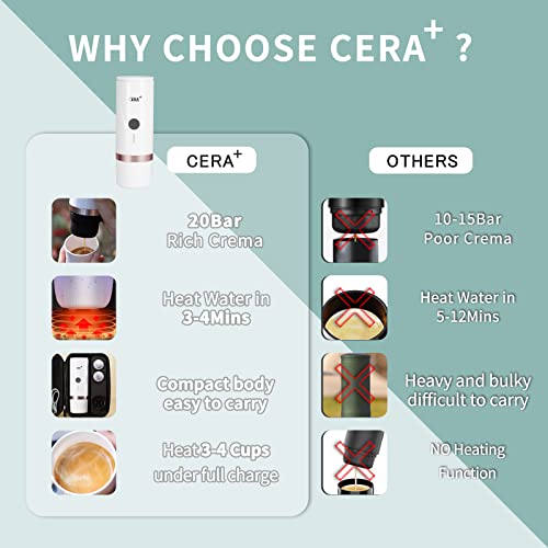 CERA+ Portable Electric Coffee Maker, Espresso Machine 20 Bar - CERA+ Portable Electric Coffee Maker, Espresso Machine 20 Bar - Travelking