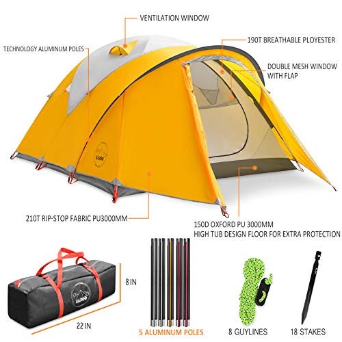 KAZOO Waterproof Camping Tent 4 Person Family Backpacking - KAZOO Waterproof Camping Tent 4 Person Family Backpacking - Travelking