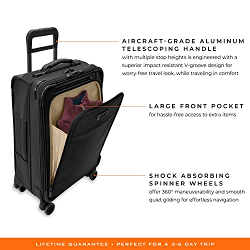 Briggs & Riley Spinners, Black, 22-inch Baseline Essential Carry-On - Briggs & Riley Spinners, Black, 22-inch Baseline Essential Carry-On - Travelking