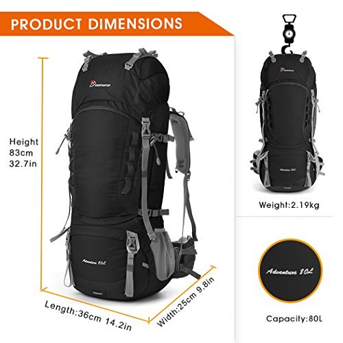 MOUNTAINTOP 80L Internal Frame Hiking Backpack for Men & Women - MOUNTAINTOP 80L Internal Frame Hiking Backpack for Men & Women - Travelking
