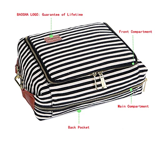 Canvas Travel Toiletry Bag for Women (Black) - Canvas Travel Toiletry Bag for Women (Black) - Travelking