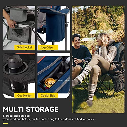 FAIR WIND Oversized Fully Padded Camping Chair with Lumbar Support - FAIR WIND Oversized Fully Padded Camping Chair with Lumbar Support - Travelking