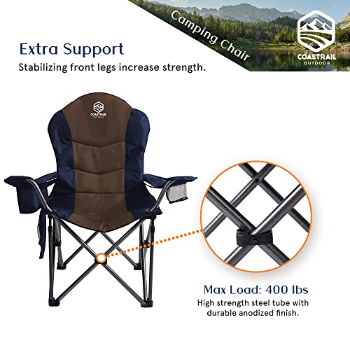 Coastrail Outdoor Padded Camping Chair with Lumbar Back Support - Coastrail Outdoor Padded Camping Chair with Lumbar Back Support - Travelking