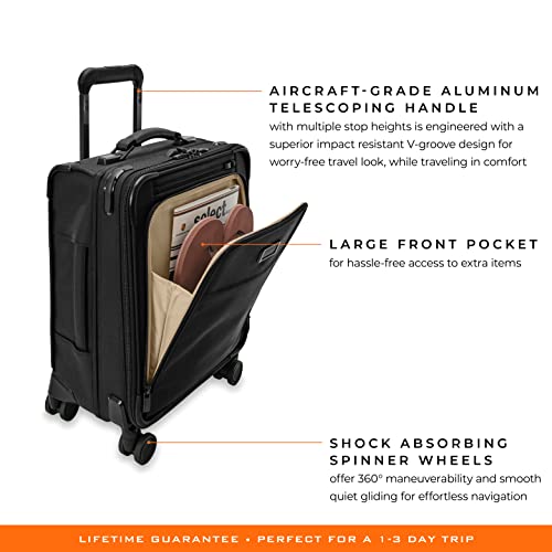 Briggs & Riley Spinners, Black, 19-inch Baseline Compact Carry-On - Briggs & Riley Spinners, Black, 19-inch Baseline Compact Carry-On - Travelking