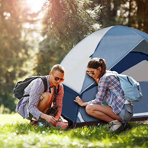 Pacific Pass Camping Tent 6 Person Family Dome Tent, Navy Blue - Pacific Pass Camping Tent 6 Person Family Dome Tent, Navy Blue - Travelking