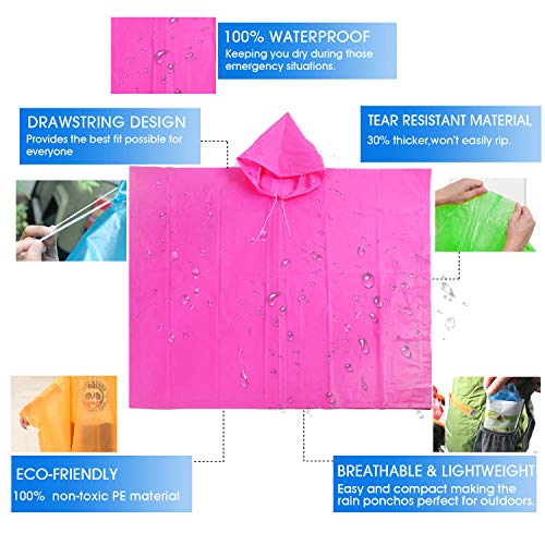 Disposable Camping, Travel Ponchos for Kids, Multi-colored - 4 Pack - Disposable Camping, Travel Ponchos for Kids, Multi-colored - 4 Pack - Travelking