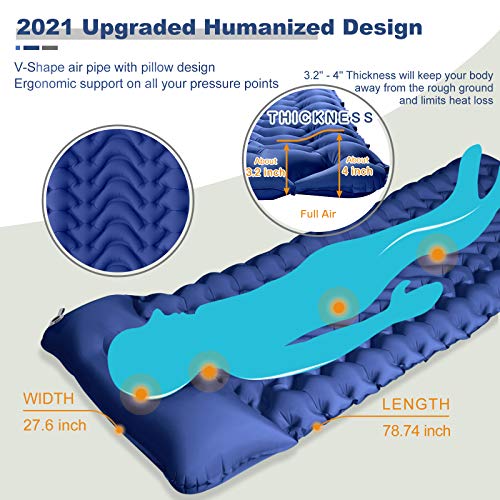 MEETPEAK Extra Thickness 4 Inch Inflatable Camping Sleeping Mat - MEETPEAK Extra Thickness 4 Inch Inflatable Camping Sleeping Mat - Travelking