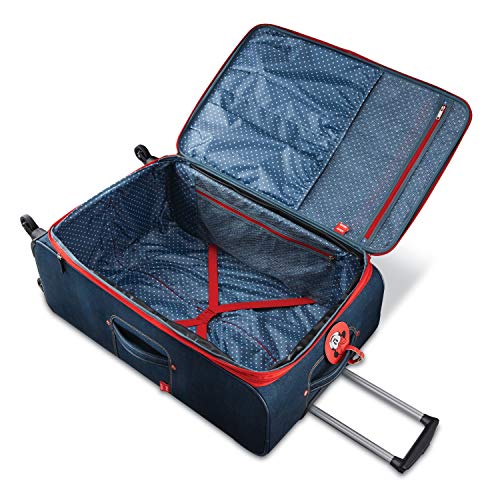 American Tourister Disney Softside Luggage with Spinner Wheels, Minnie Mouse Denim - American Tourister Disney Softside Luggage with Spinner Wheels, Minnie Mouse Denim - Travelking