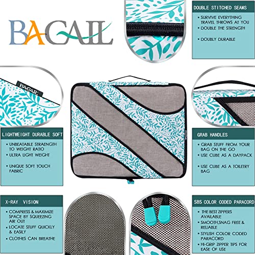 Bagail 6 Set Packing Cubes,3 Various Sizes Travel Luggage Packing Organizers(Leaf) - Bagail 6 Set Packing Cubes,3 Various Sizes Travel Luggage Packing Organizers(Leaf) - Travelking