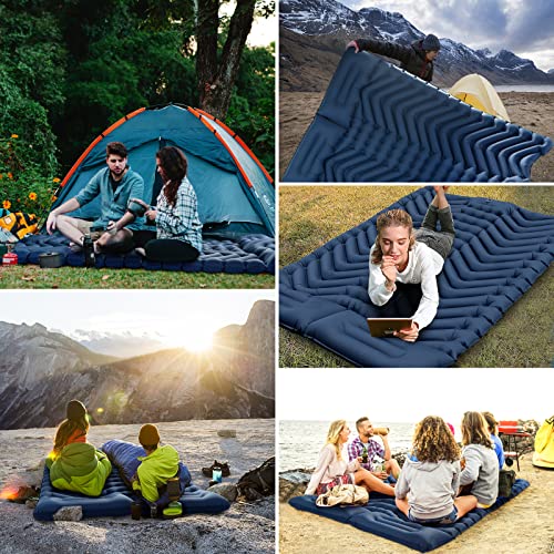 VECUKTY Double Camping Sleeping Pad, Upgraded Foot Press Inflatable - VECUKTY Double Camping Sleeping Pad, Upgraded Foot Press Inflatable - Travelking