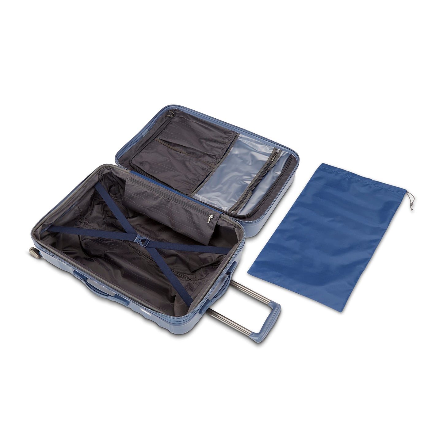 American Tourister Cascade Hardside Expandable Luggage Wheels, Slate Blue, 20-Inch - American Tourister Cascade Hardside Expandable Luggage Wheels, Slate Blue, 20-Inch - Travelking
